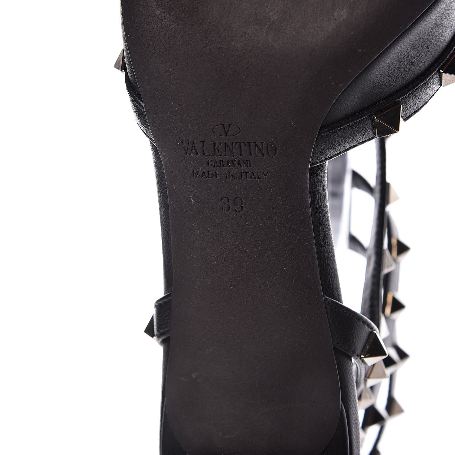 Valentino Garavani Nappa Rockstud Ankle Strap Low Heel Pumps 39 Black 7 of 8