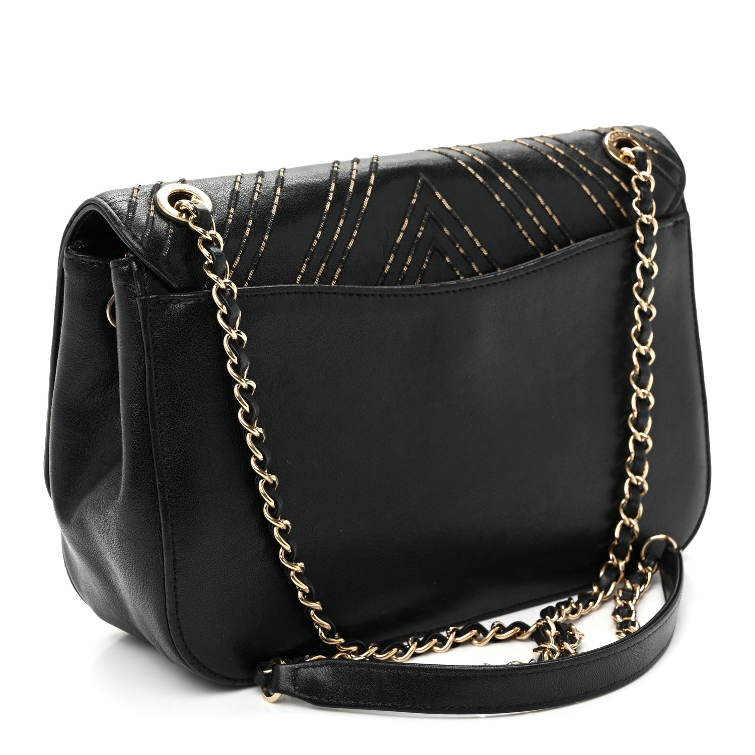Chanel Sheepskin Chain CC Subtle Flap Black 3 of 10