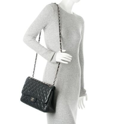 Chanel Lambskin Quilted Jumbo Double Flap Black 3 of 10