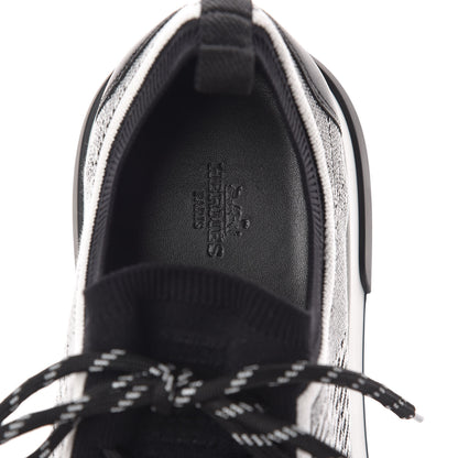 Hermes Knit Goatskin Mens Addict Sneakers 45 Black White 7 of 7