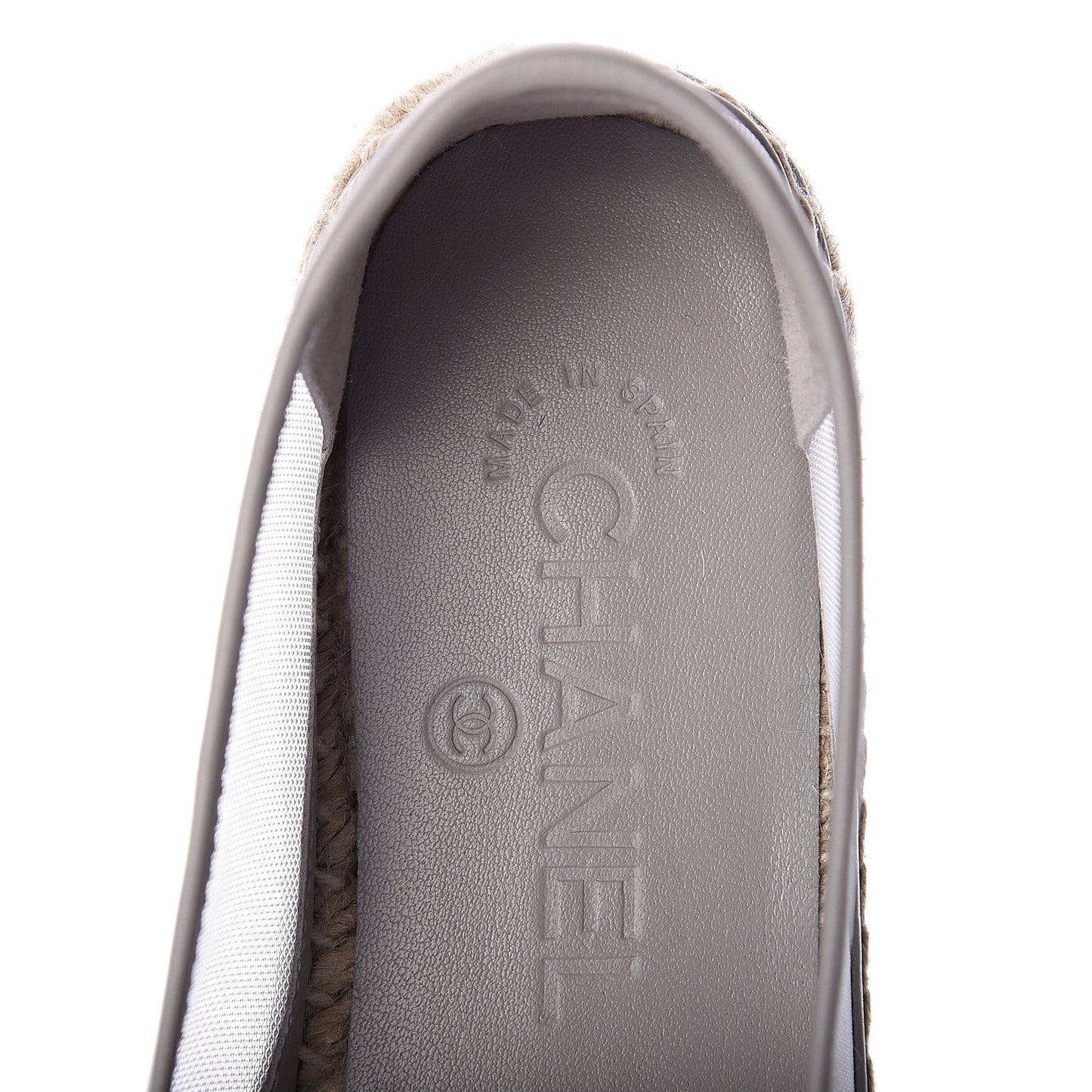 Mesh Grosgrain CC Espadrilles 36 Grey