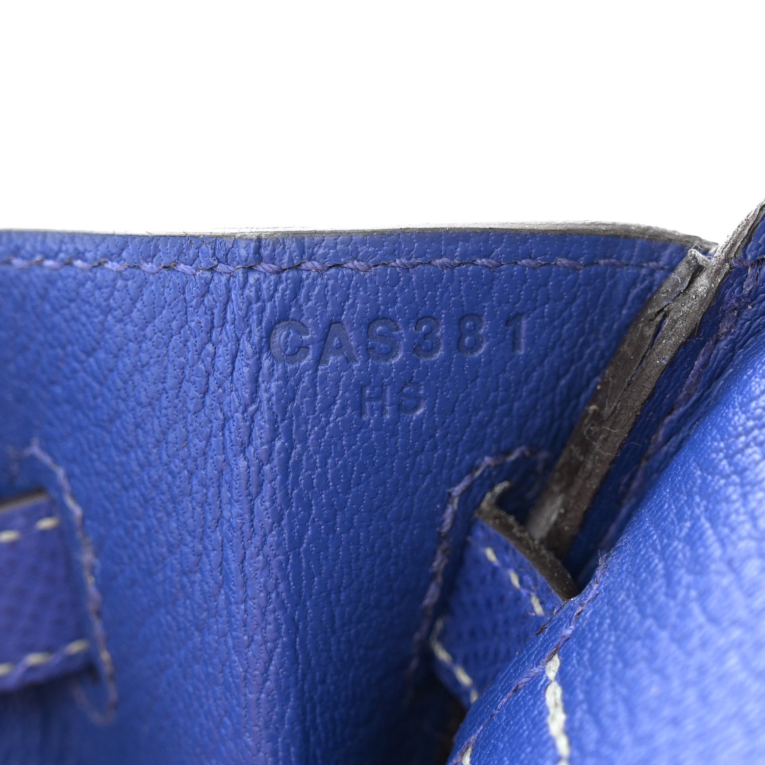 Hermes Epsom Horseshoe Birkin 25 Gris Mouette Bleu Electrique 7 of 10