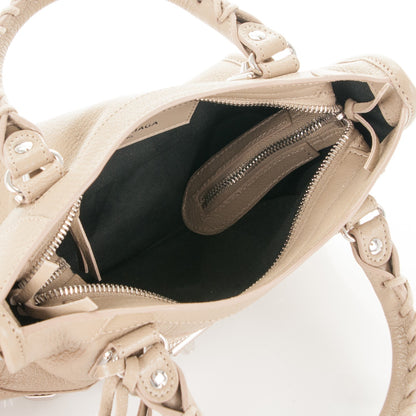 Balenciaga Chevre Silver Metallic Edge Hardware Mini City Beige Latte 5 of 7