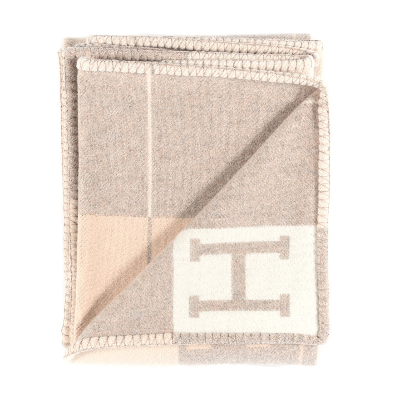 Hermes Wool Cashmere Avalon III Blanket Coco Camomille 2 of 3