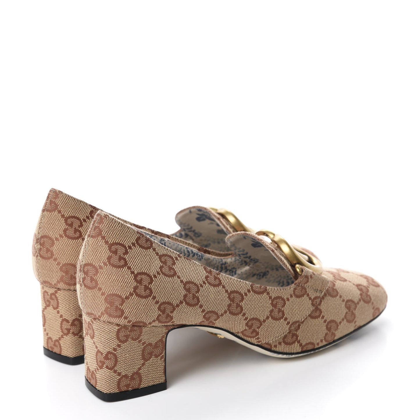 Monogram GG Victoire 55mm Loafer Pumps 38.5 Beige Ruggine
