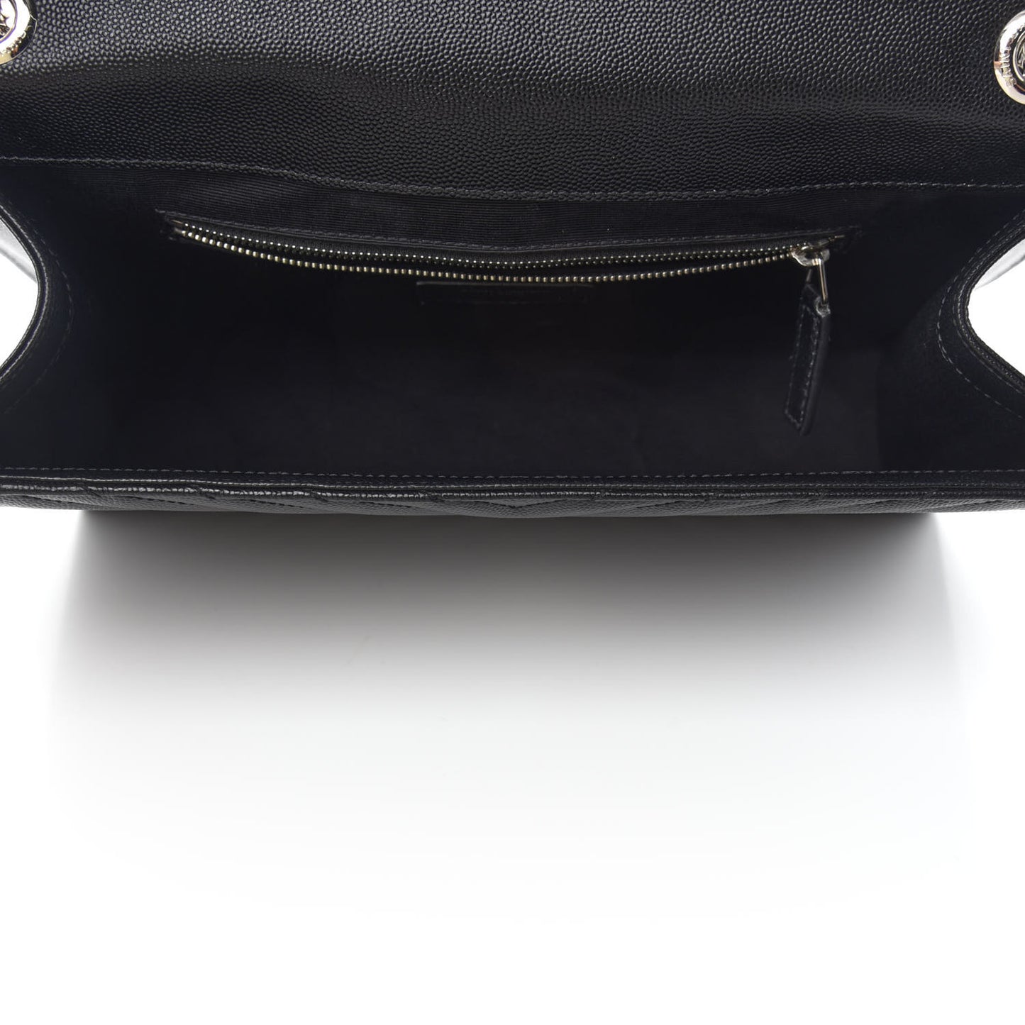 Grain De Poudre Matelasse Chevron Large Monogram Satchel Black
