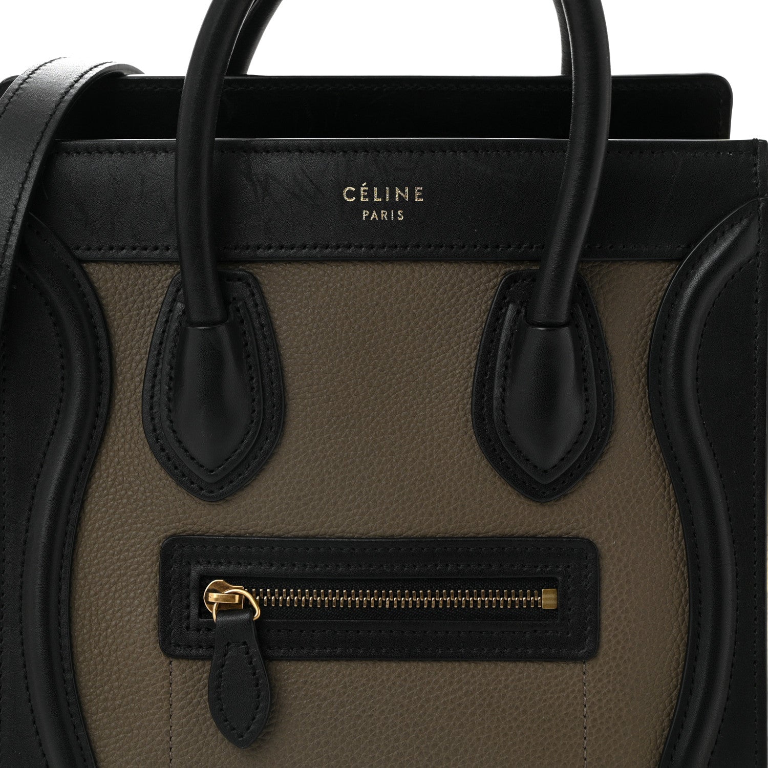 Celine Smooth Drummed Calfskin Tri-Color Nano Luggage Amber 8 of 11