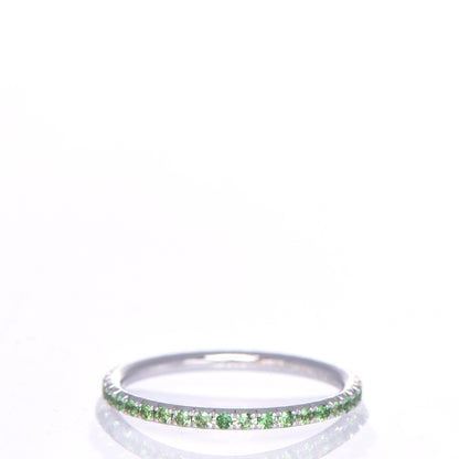 Tiffany 18K White Gold Tsavorite Metro Ring 3.75 3 of 5