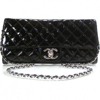 Chanel Patent Quilted Clutch Bag Black 1 of 10