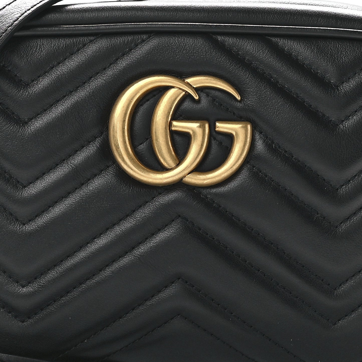 Calfskin Matelasse Small GG Marmont Chain Shoulder Bag Black