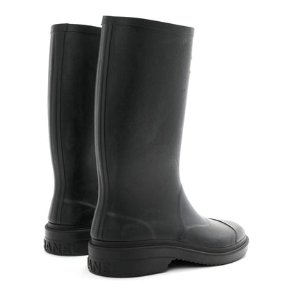 Chanel Caoutchouk CC High Boots 38 Black 5 of 9