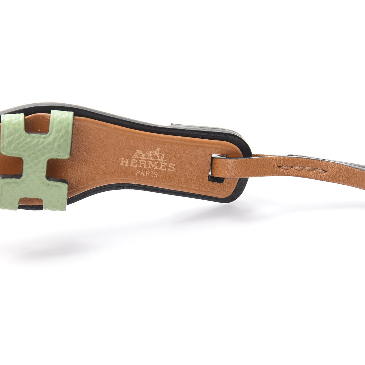 Epsom Butler Calfskin Hunter Oran Nano Bag Charm Sable Vert Criquet