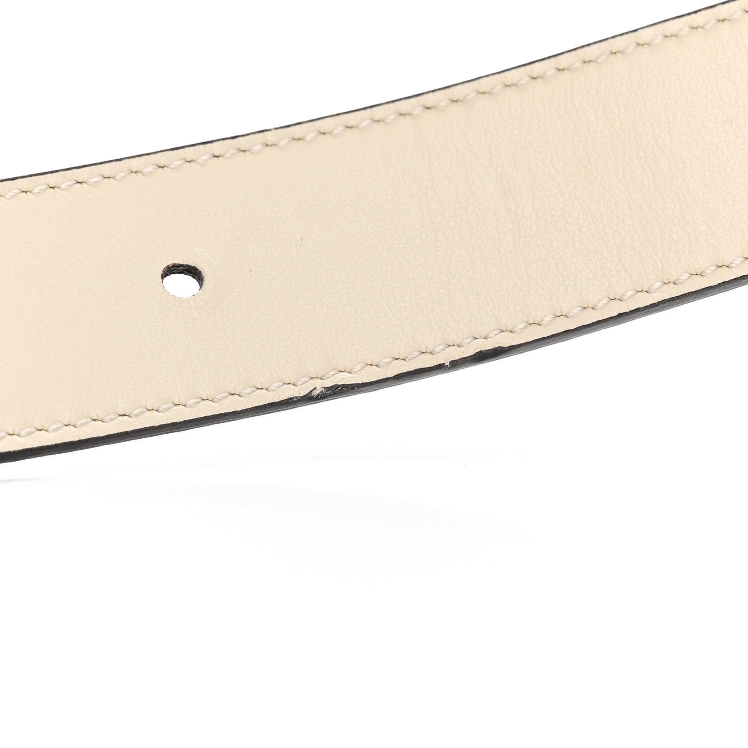 Gucci GG Supreme Monogram Plutone Calfskin Double G Reversible 30mm Belt 90 36 Beige Ebony Mystic White 6 of 8