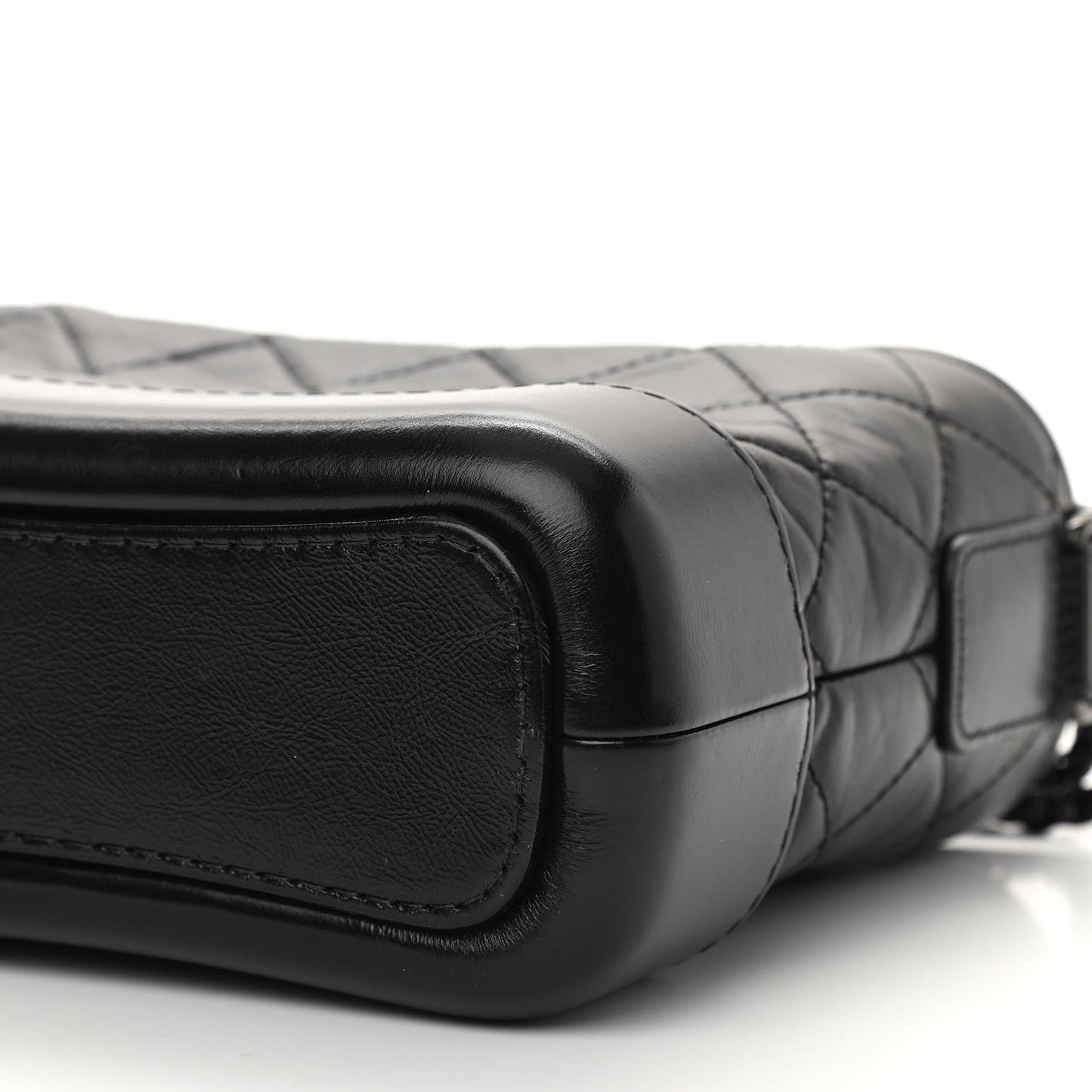 Aged Calfskin Quilted Small Gabrielle Hobo So Black