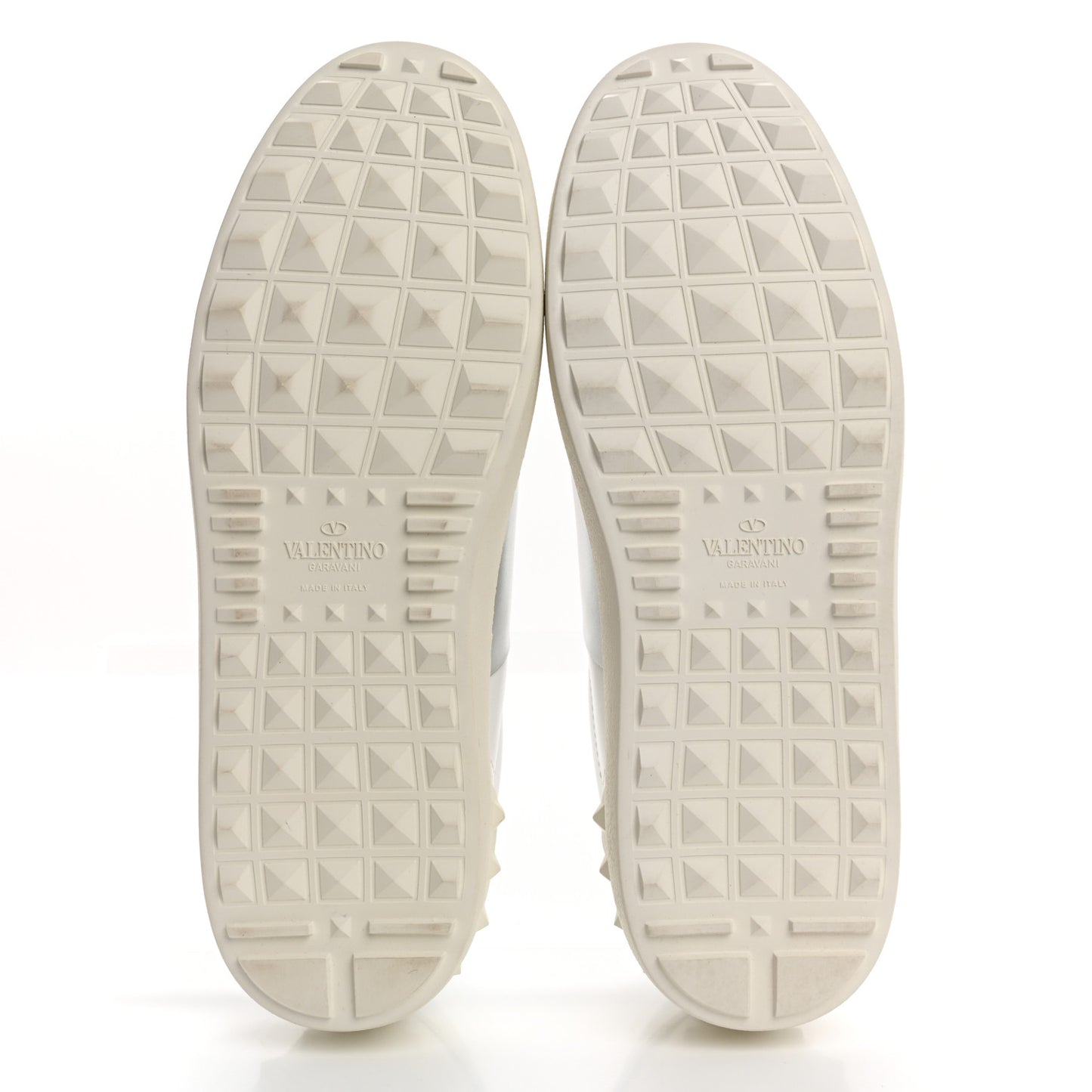 Calfskin Rockstud Open Sneakers 40 White Pewter