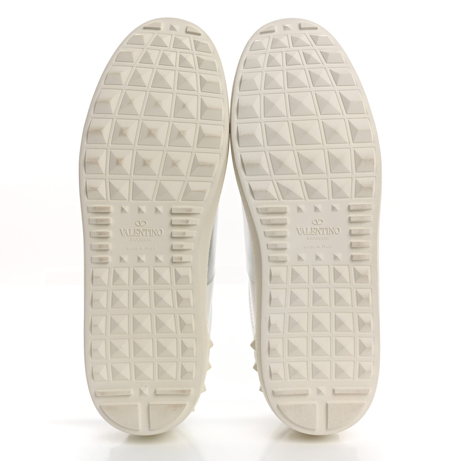 Valentino Garavani Calfskin Rockstud Open Sneakers 40 White Pewter 6 of 13