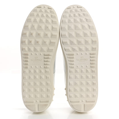 Valentino Garavani Calfskin Rockstud Open Sneakers 40 White Pewter 6 of 13