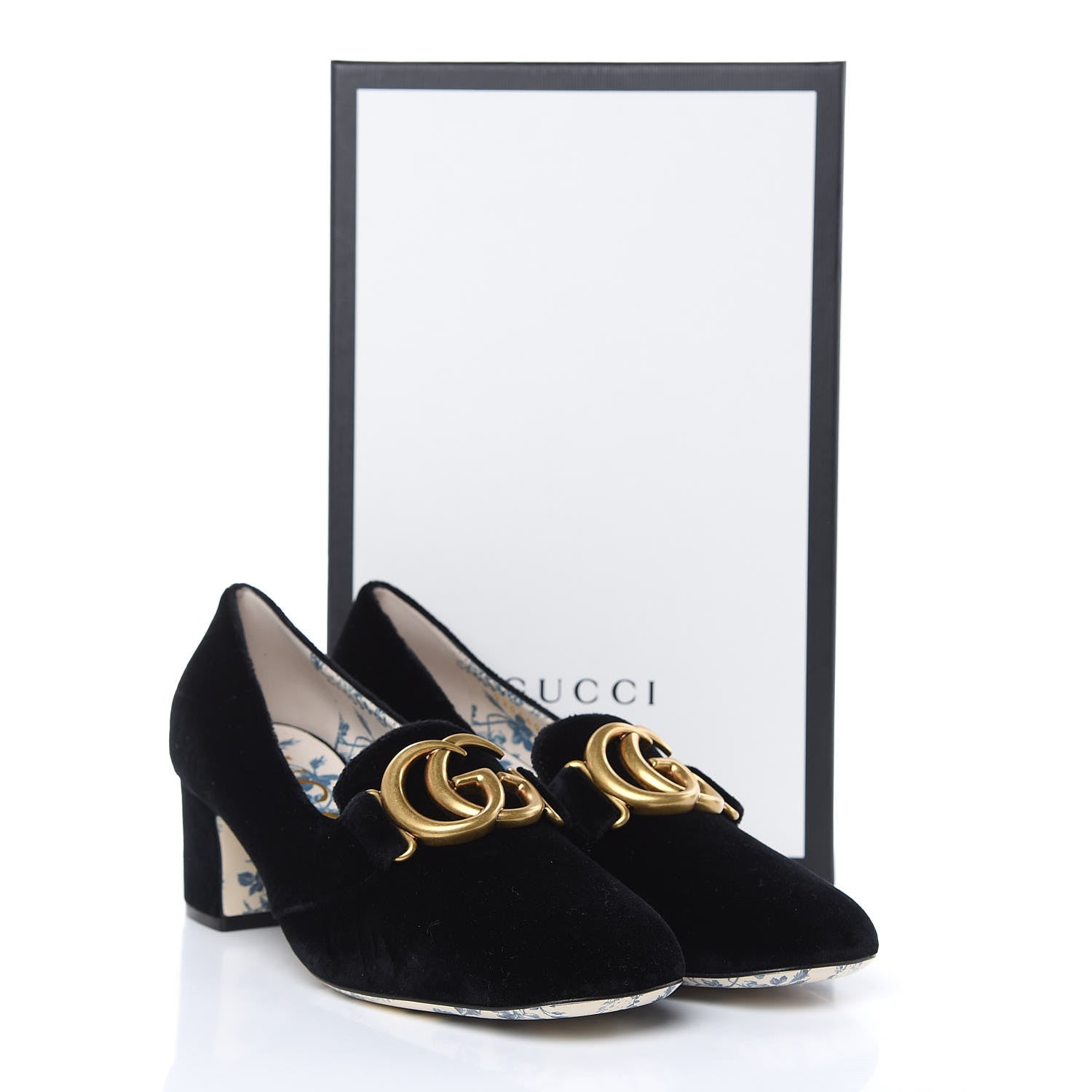 Gucci Softy Velvet GG Victoire 55mm Loafer Pumps 38.5 Black 8 of 8