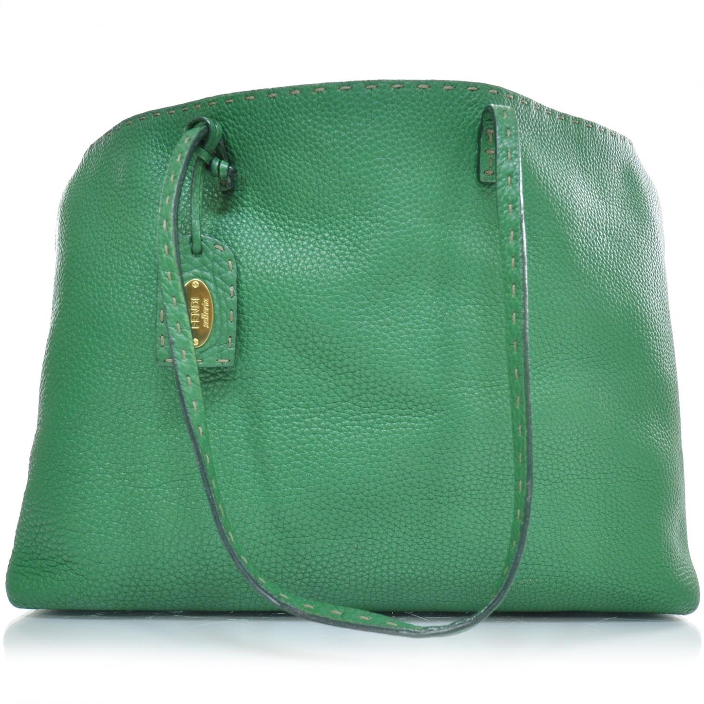Calfskin Romano Selleria Shopping Tote Emerald Green