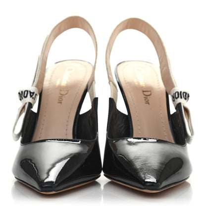 Christian Dior Patent Ribbon J'Adior Slingback 100mm Pumps 38 Black 2 of 4