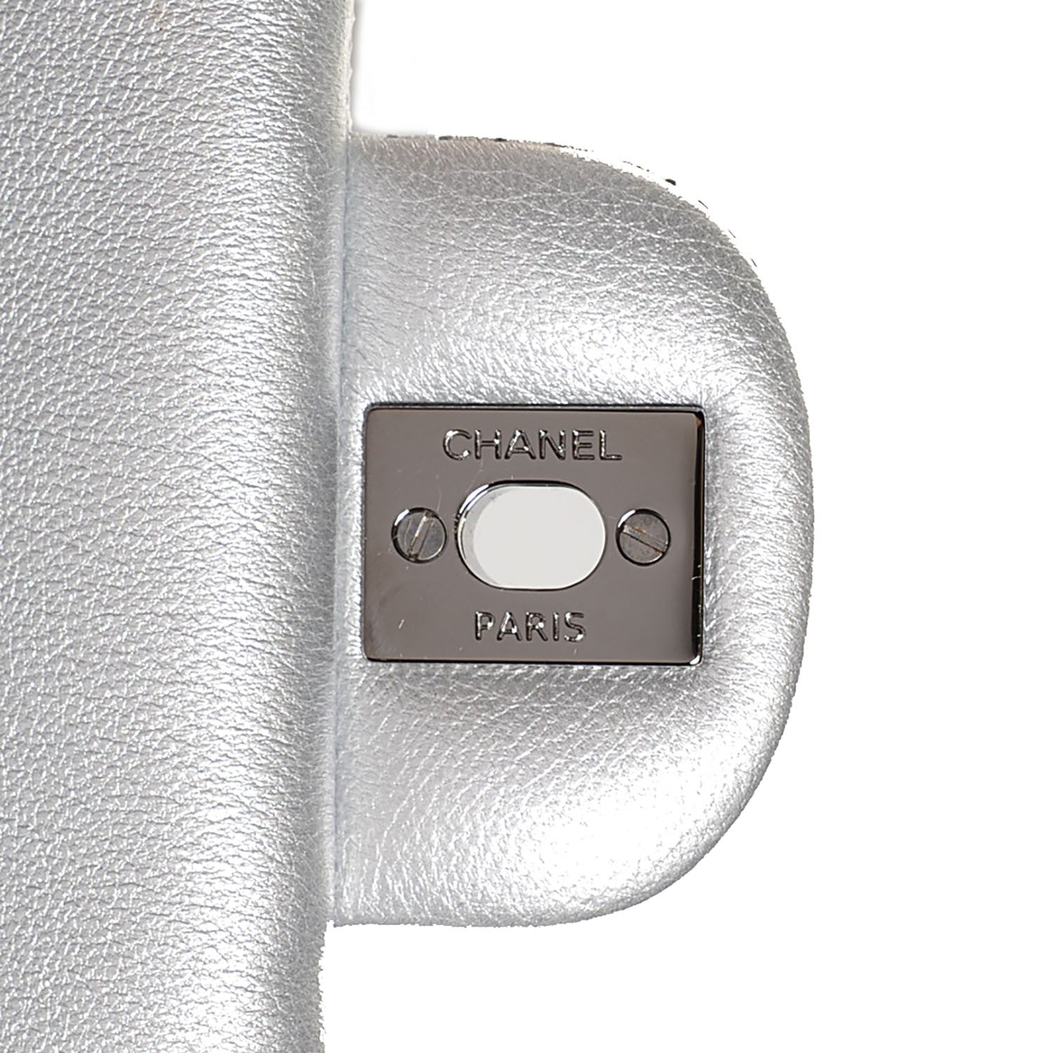Chanel Perforated Metallic Lambskin Small CC Medals Flap Silver 9 of 9