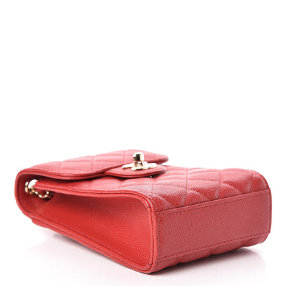 Chanel Caviar Quilted Classic Phone Holder Red 4 of 13