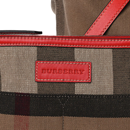Burberry Canvas Mega Check Medium Ashby Hobo Cadmium Red 10 of 15