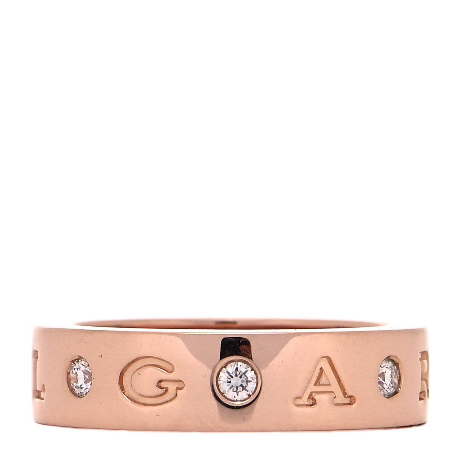 Bulgari 18K Rose Gold 7 Diamond B.Zero1 Essential Band Ring 51 5.75 3 of 5