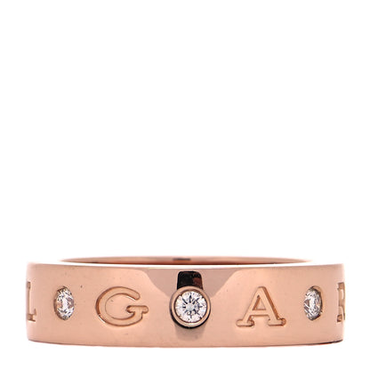 Bulgari 18K Rose Gold 7 Diamond B.Zero1 Essential Band Ring 51 5.75 3 of 5