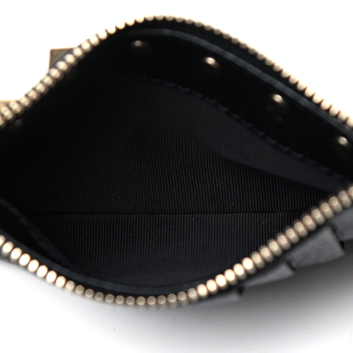 Valentino Garavani Pebbled Calfskin Rockstud Coin Case Card Holder Black 4 of 4