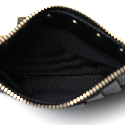Valentino Garavani Pebbled Calfskin Rockstud Coin Case Card Holder Black 4 of 4