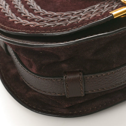 Chloe Suede Braided Small Marcie Saddle Bag Burgundy 7 of 9