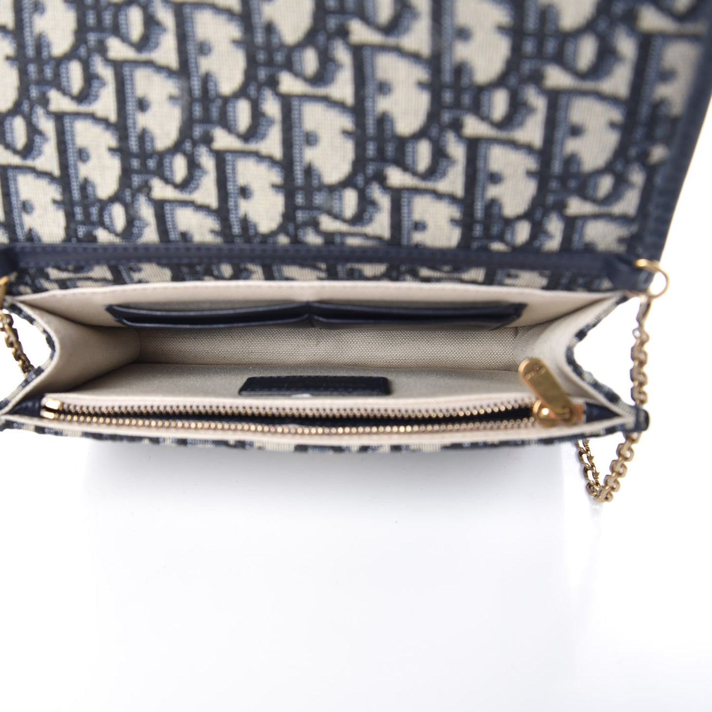 Oblique DiorAddict Wallet On Chain Clutch Navy Blue