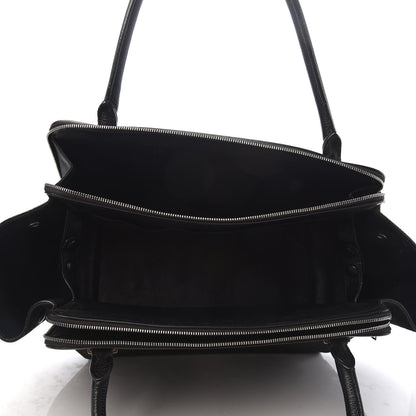 Celine Drummed Calfskin Suede Double Zip Trapeze Black 5 of 8