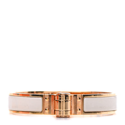 Hermes Enamel Charniere Uni Narrow Hinged Bracelet M Pannacotta 1 of 6