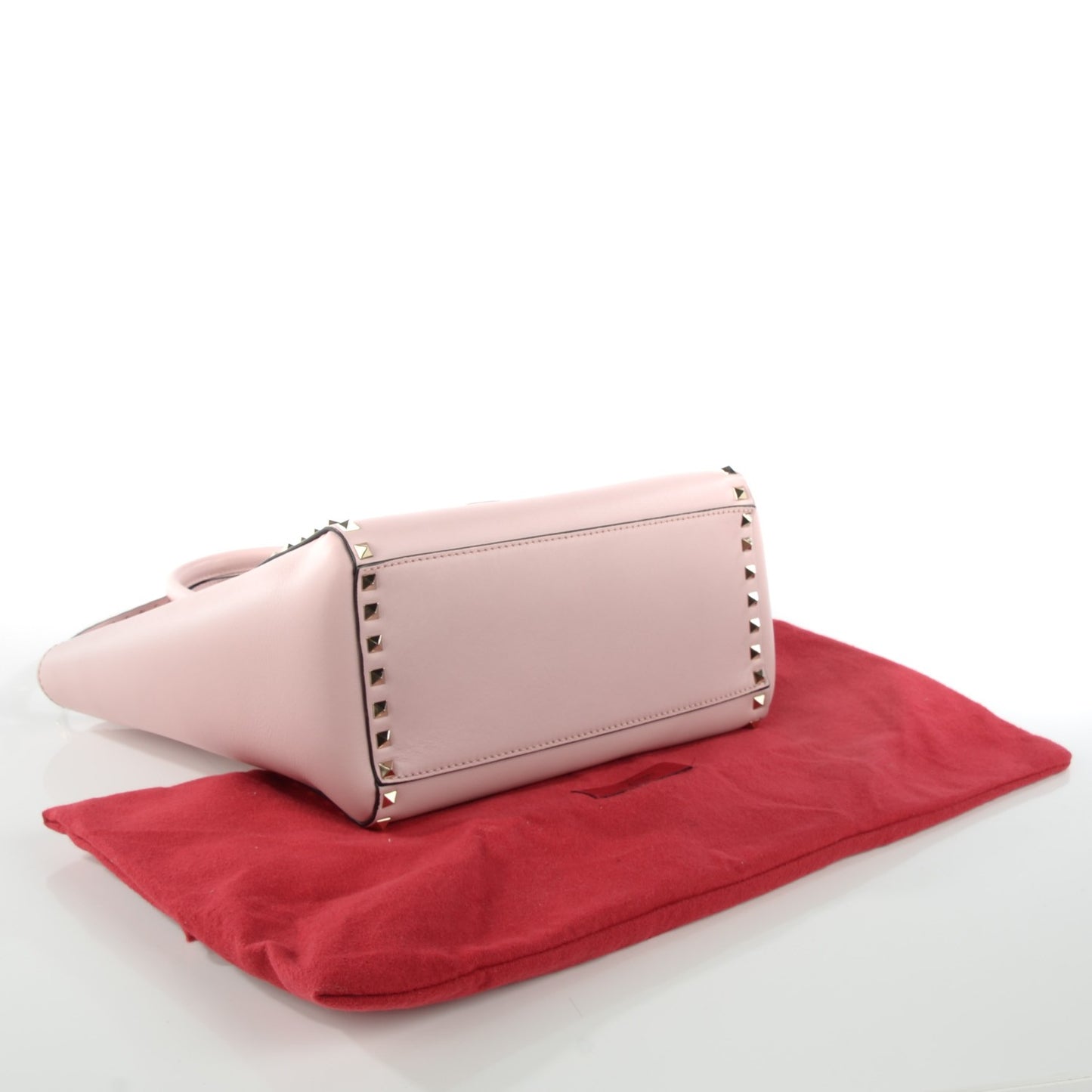 Vitello Rockstud Double Handle Tote Water Rose