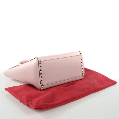 Valentino Garavani Vitello Rockstud Double Handle Tote Water Rose 4 of 8