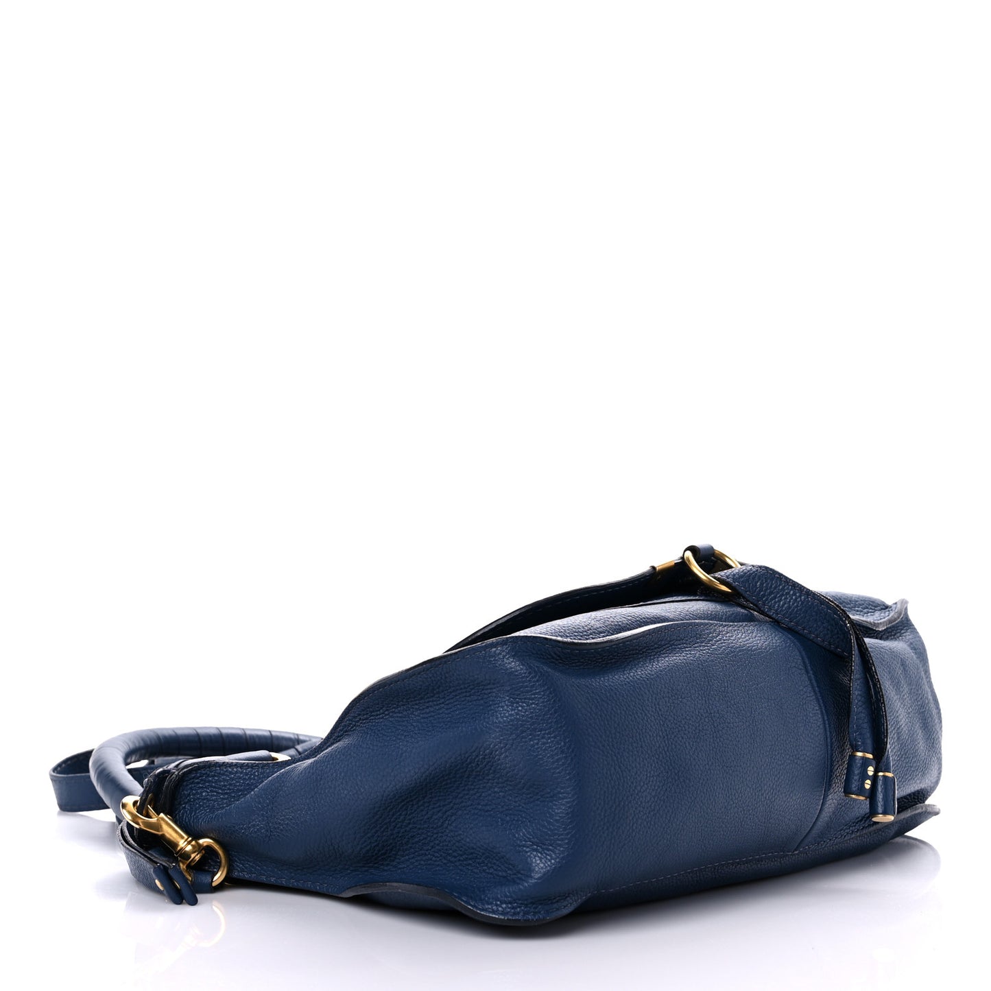 Calfskin Medium Marcie Satchel Royal Navy