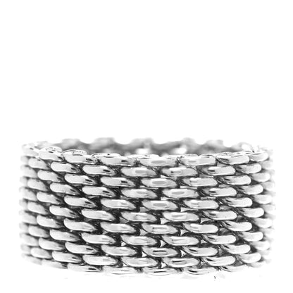 Tiffany Sterling Silver Somerset Mesh Ring 52 6 3 of 4
