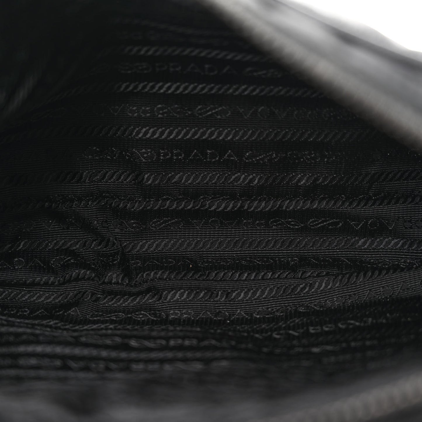 Re-Nylon Saffiano Pocket Single Snap Buckle Shoulder Bag Black