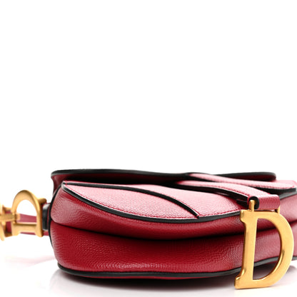Christian Dior Grained Calfskin Mini Saddle Bag Red 8 of 10
