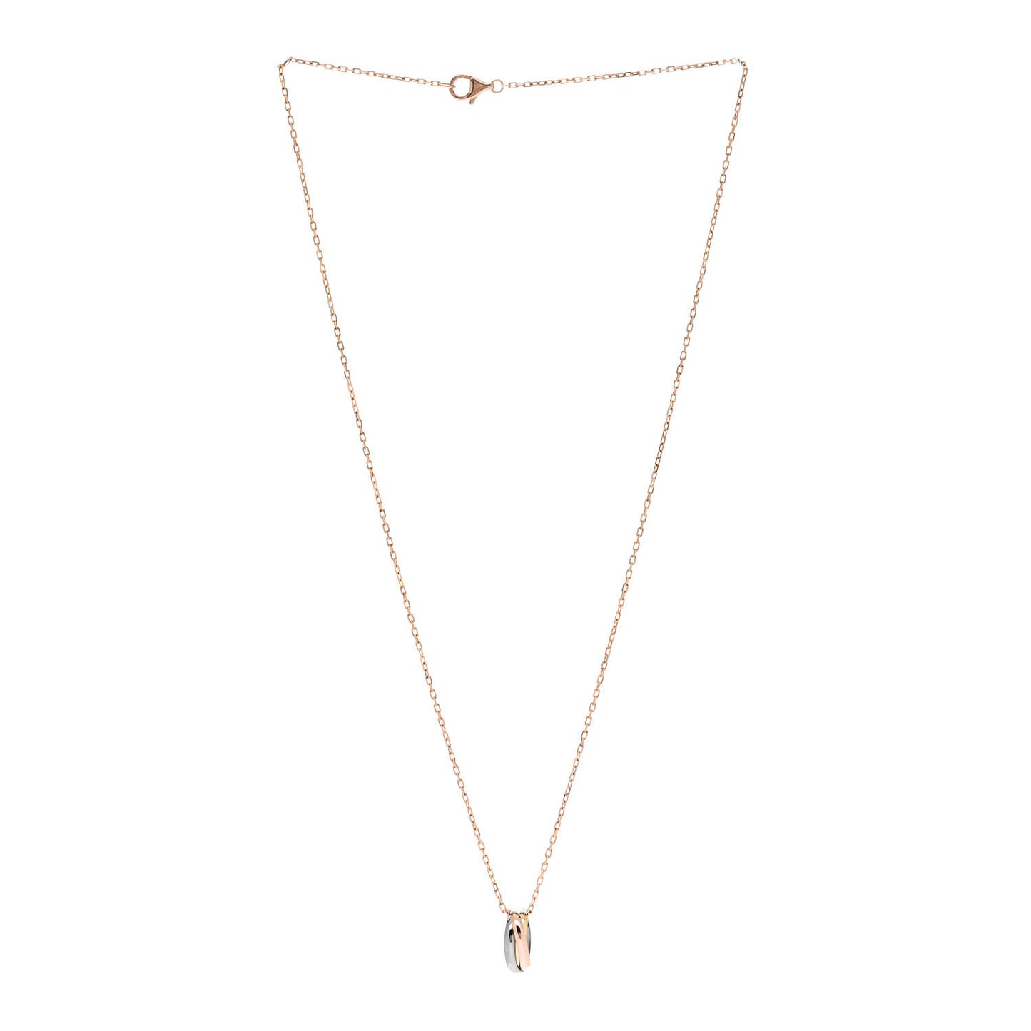 18K Pink Yellow White Gold Baby Trinity Pendant Necklace