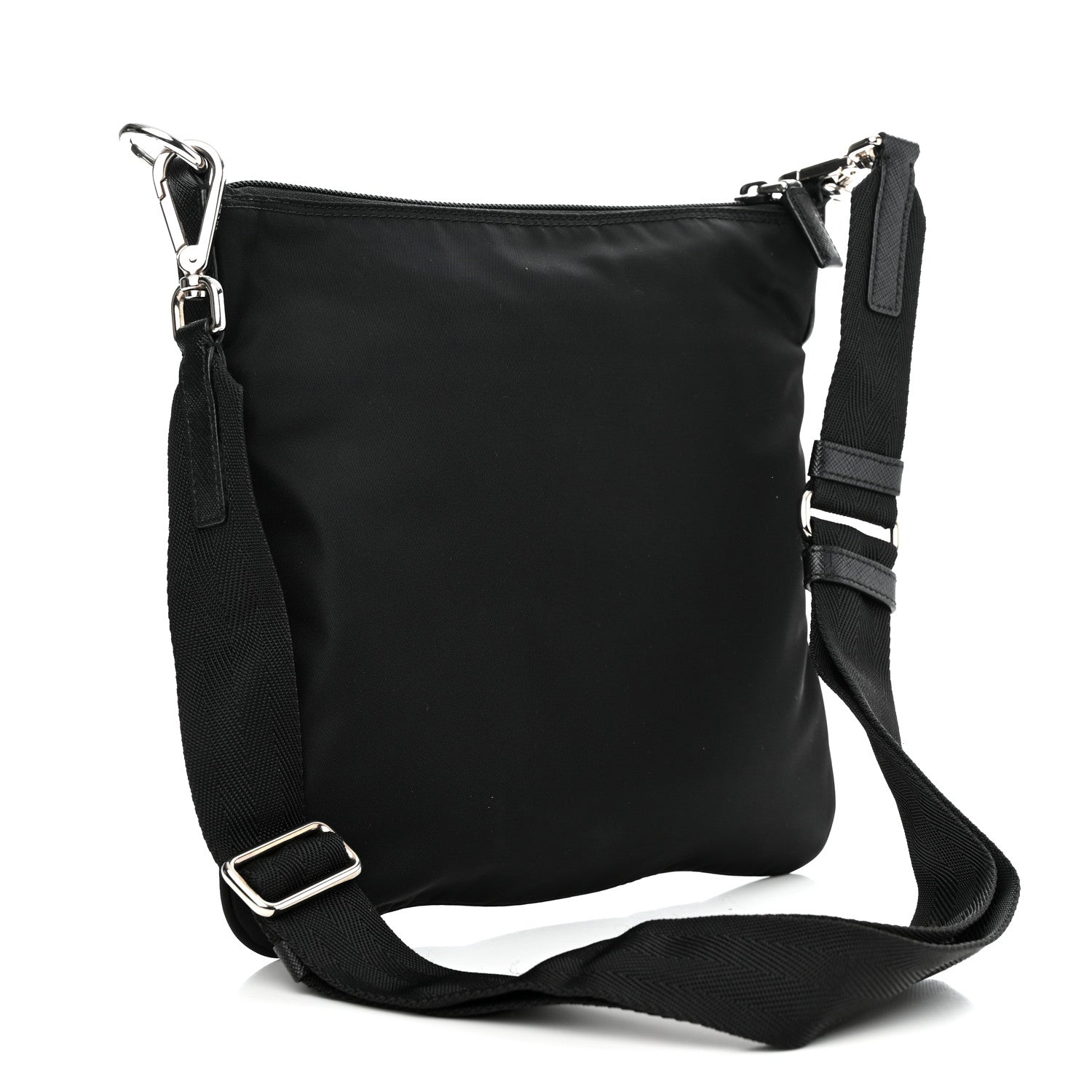Prada Nylon Saffiano Flat Messenger Bag Black 3 of 10