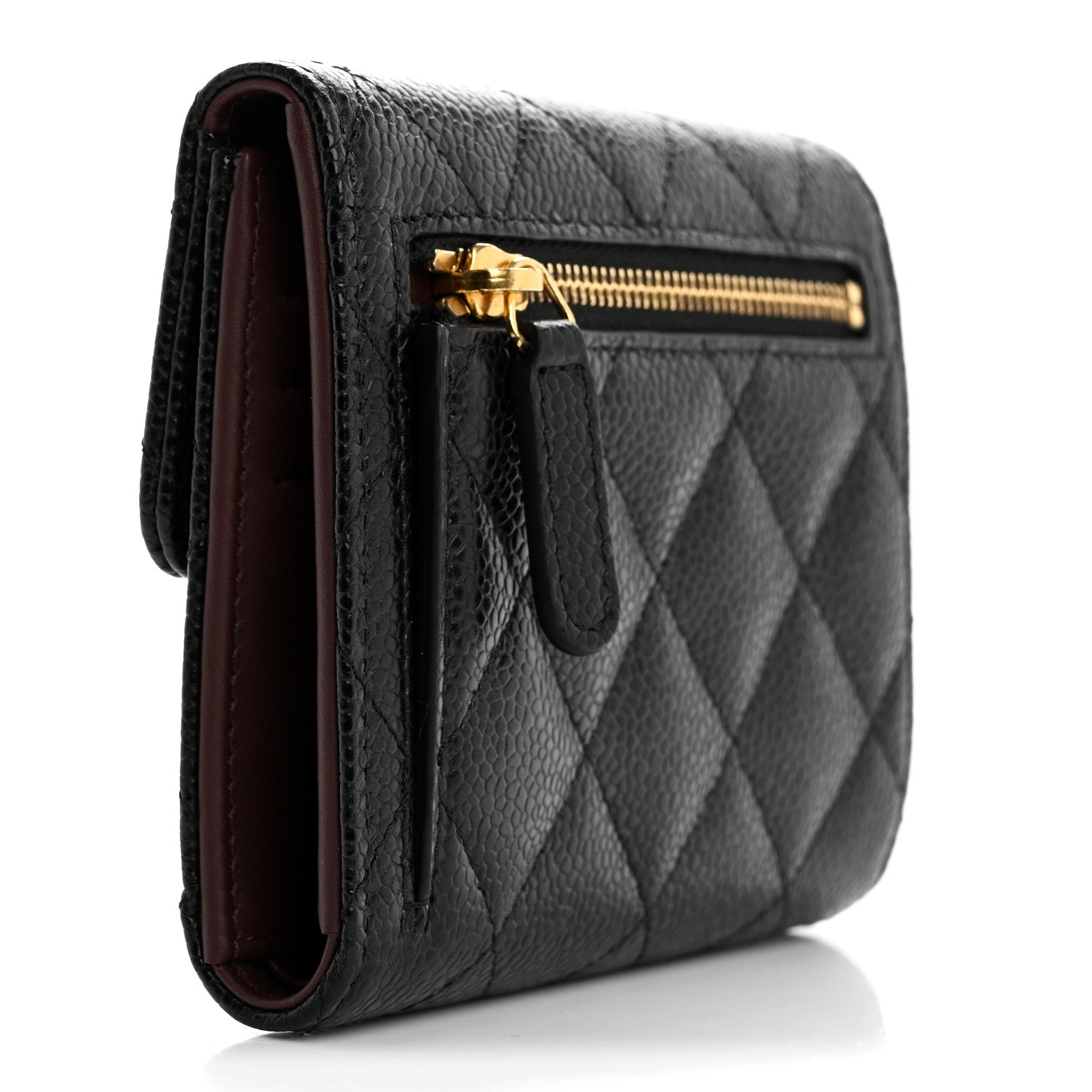 Chanel Caviar Quilted Compact Flap Wallet Black 3 of 8