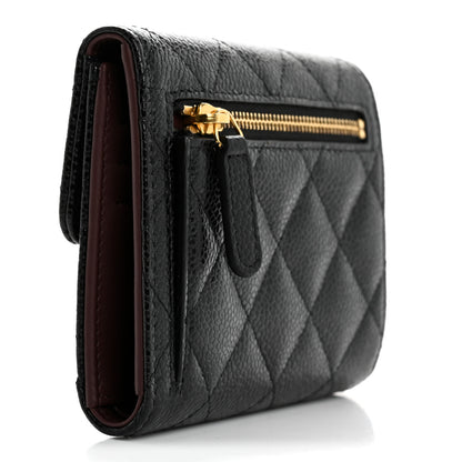 Chanel Caviar Quilted Compact Flap Wallet Black 3 of 8