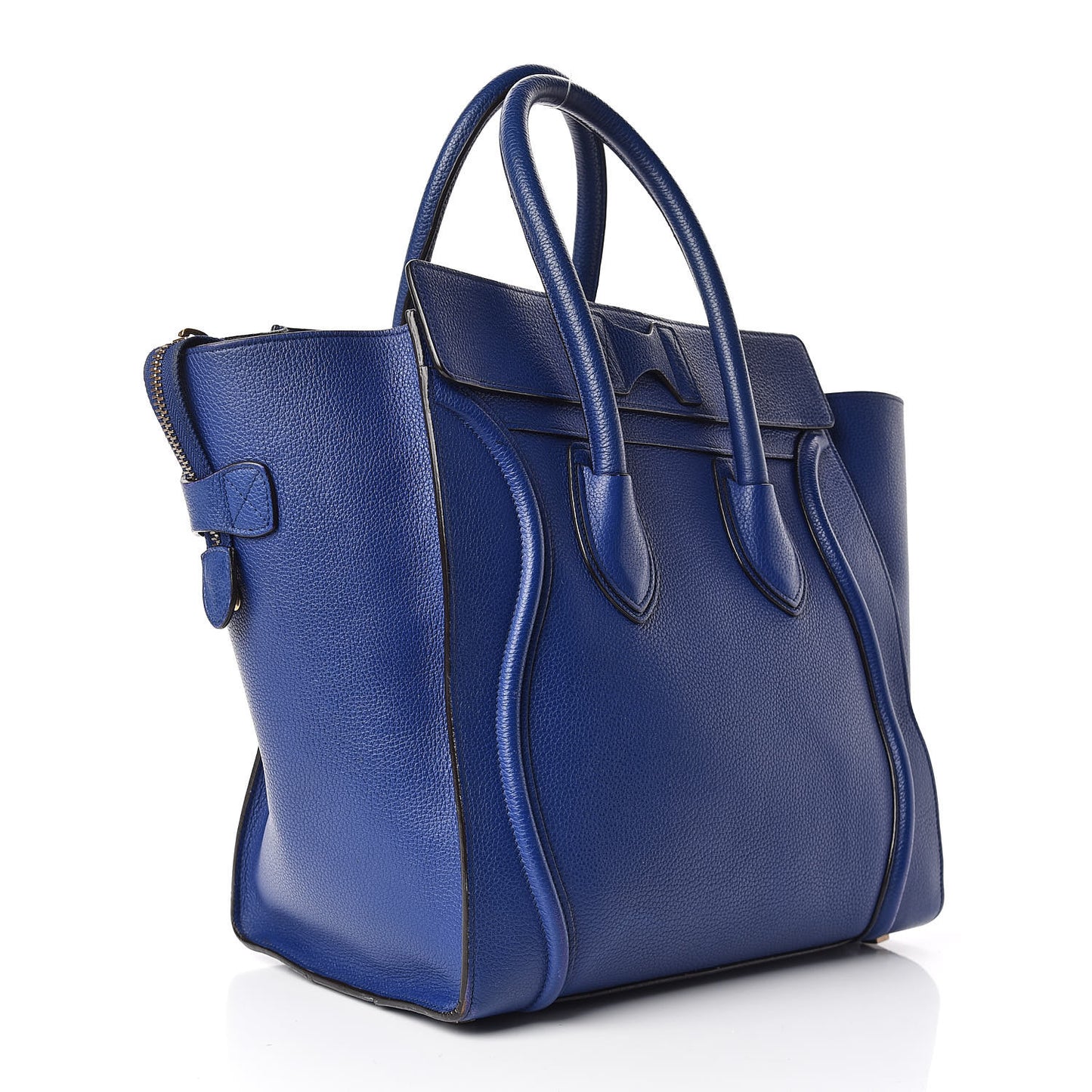 Drummed Calfskin Mini Luggage Indigo