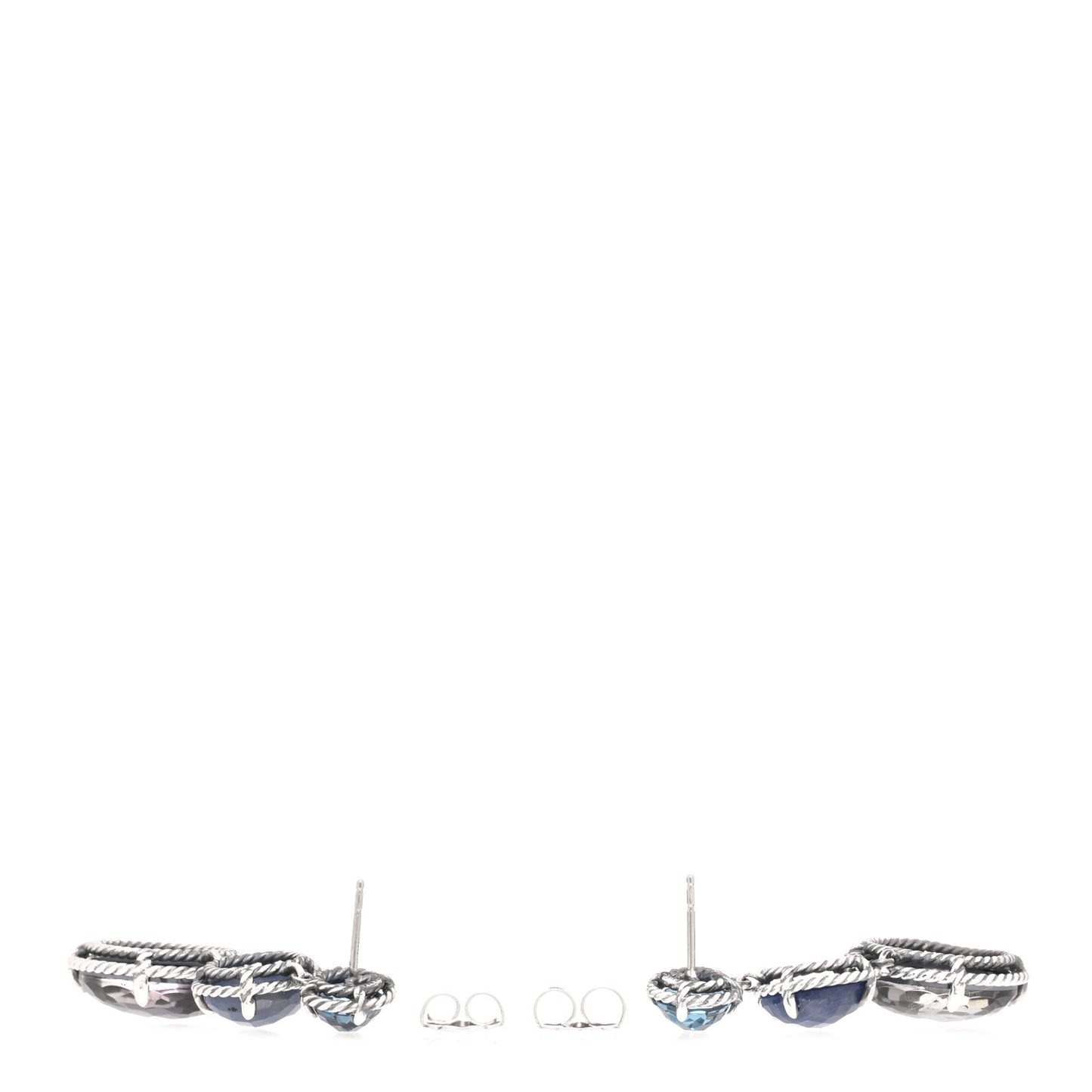 Sterling Silver Multi Gemstone Chatelaine Drop Earrings