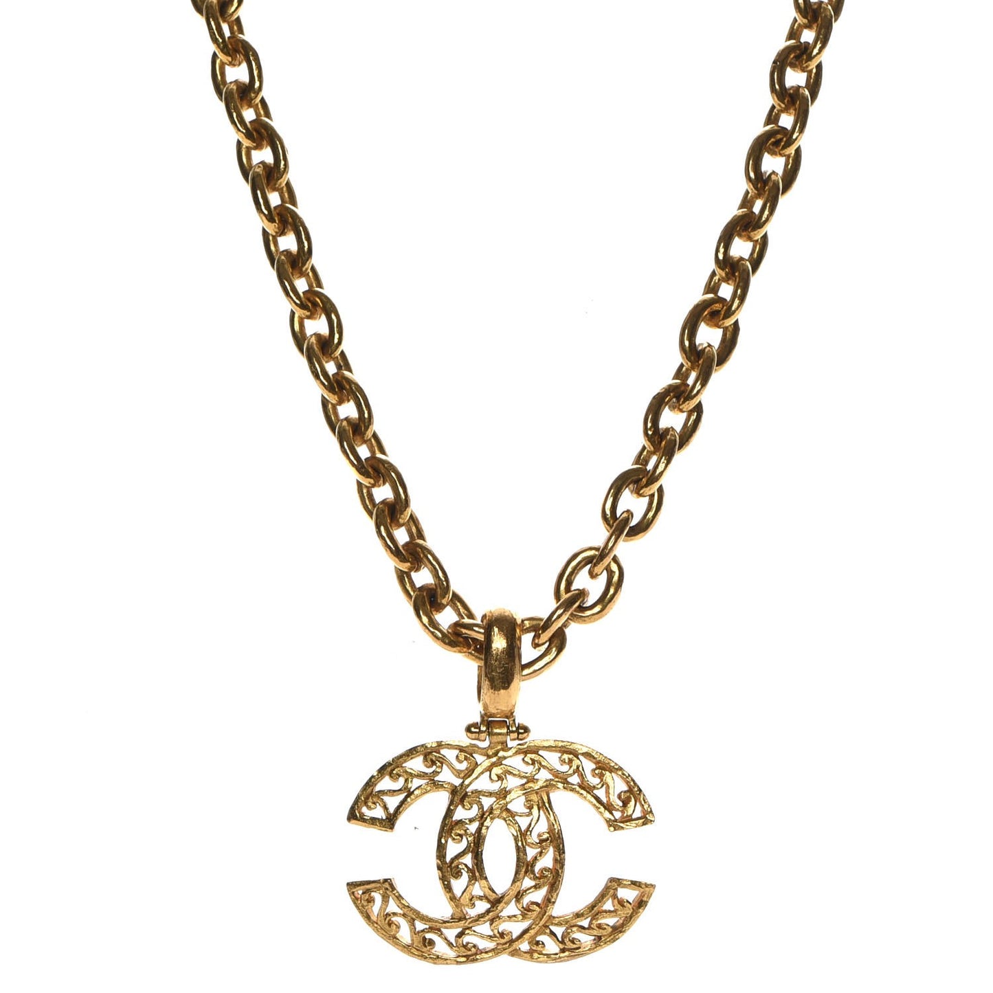 Chain CC Long Necklace Gold