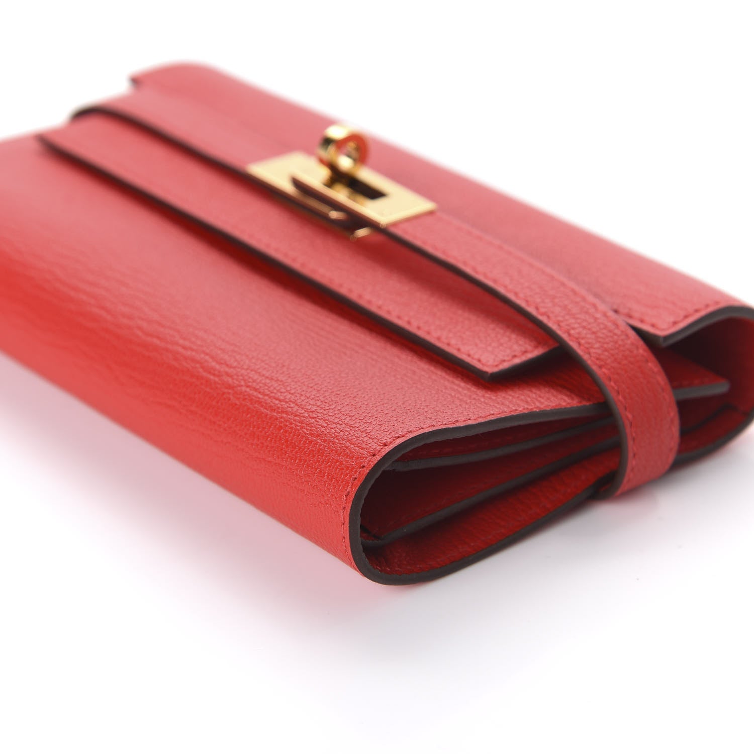 Hermes Chevre Mysore Medium Kelly Wallet Rouge De Coeur 7 of 10
