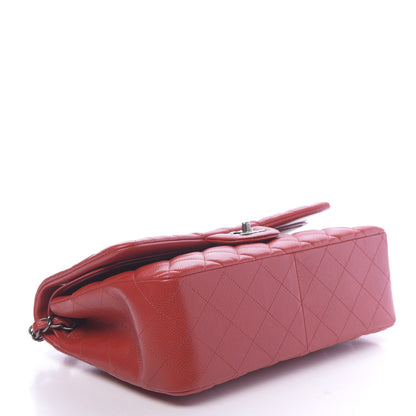 Chanel Caviar Quilted Jumbo Double Flap Red 4 of 11